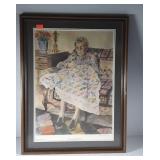 Quilting print "Four Pointed Star", pencil signed