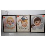 3 portrait pictures of children. One appears to