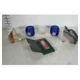 Home decor: stone paperweight,  stone candle