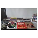 Record albums, milk crate full