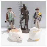 Home Decor Figures, 2 ceramic Minutemen one with