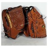 Baseball gloves.