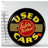 Used cars metal sign.