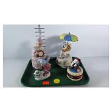 4 Music boxes, including Coca-Cola bear, Avon and