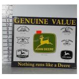 John Deere Metal Sign showing history of company