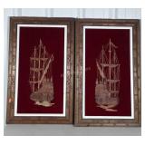 Oriental Art, original Batik scroll framing wood