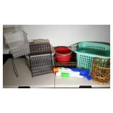 Laundry basket,  CD rack, riser, wire