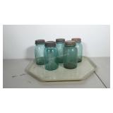 5 quart BALL PERFECT MASON jars with zinc lids.