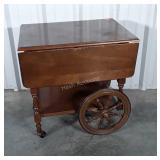 Tea Service Cart, drop leaf, with drawer and