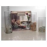 Corning Designs 3-pc Vase set with clear marbles &