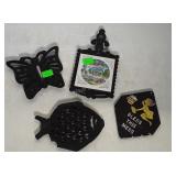 Iron trivet lot. Butterfly, fish, etc.
