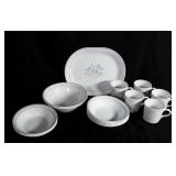 Corelle by Corning platter, 2 serving bowls and 8