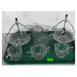Glassware lot: cream and sugar & condiment
