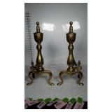 Brass Fireplace andirons made by Rostand.