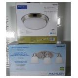 Incomplete light fixtures. Fixture pieces appear
