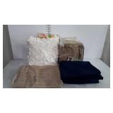 Textiles, pair of throw pillows, euro sham, vinyl