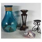 House wares: Aqua glass vase with sea shells