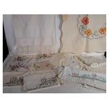 Lot of old tapestries: pillow cases, table