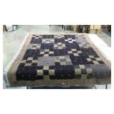 Early heavy knotted quilt, shows some wear