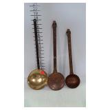 Three ladles- two copper