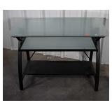 Students Computer Desk, fixed glass top, metal