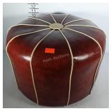 Mid century pleather ottoman, two small