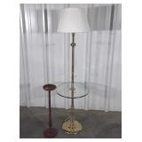 Lamp, and Stand lot, brass table lamp combo,