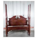 Mahogany Queen size Tall finial post Bed, includes