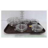 6 piece depression glass Berry Bowl set