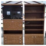 Pair of Wall unit Curio Cabinets, drawers, doors