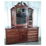 Multi Drawer/ Door Dresser with Trifold Mirror,