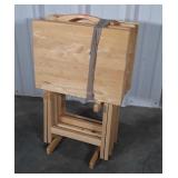 TV Trays, maple 4 tray set with stand