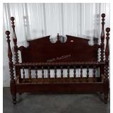 Bed, full size Mahogany small cannonball post