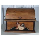 Cat Decor Treasure Chest Box, 25x19x20" high, one