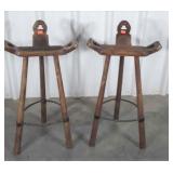 Pair of Counter Stools, Birthing Style Handled