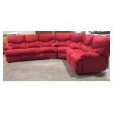 Red three piece sectional sofa, does have use