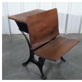 Antique School Desk, flip seat row type desk,