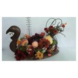 Thanksgiving and Fall centerpiece, metal turkey