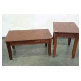 Two piece coffee and endtable, chip on corner of