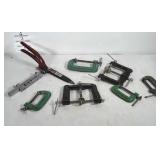 Tools lot: metal clamps & sheers.