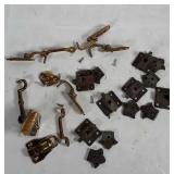 Metal hardware lot: hooks, hinges and handles