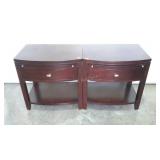 American Drew single drawer end tables, with