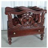 Formal Magazine Rack, 4 slots, drawer below,