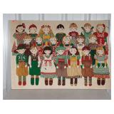 Fabric Printed Wall Art, Girls & Boys, bright