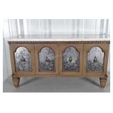 Mid Century Console type Cabinet, marble top with