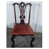 Chippendale Style Accent Chair, carved ball and