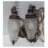 Pair of glass ceiling lights