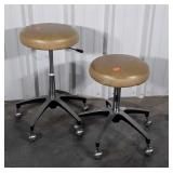 Two Medical Office Stools, adjustable height 14"
