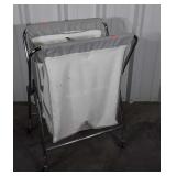 Laundry Cart, portable with double bin laundry