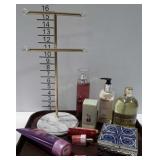 Beauty products, jewelry box, jewelry tree